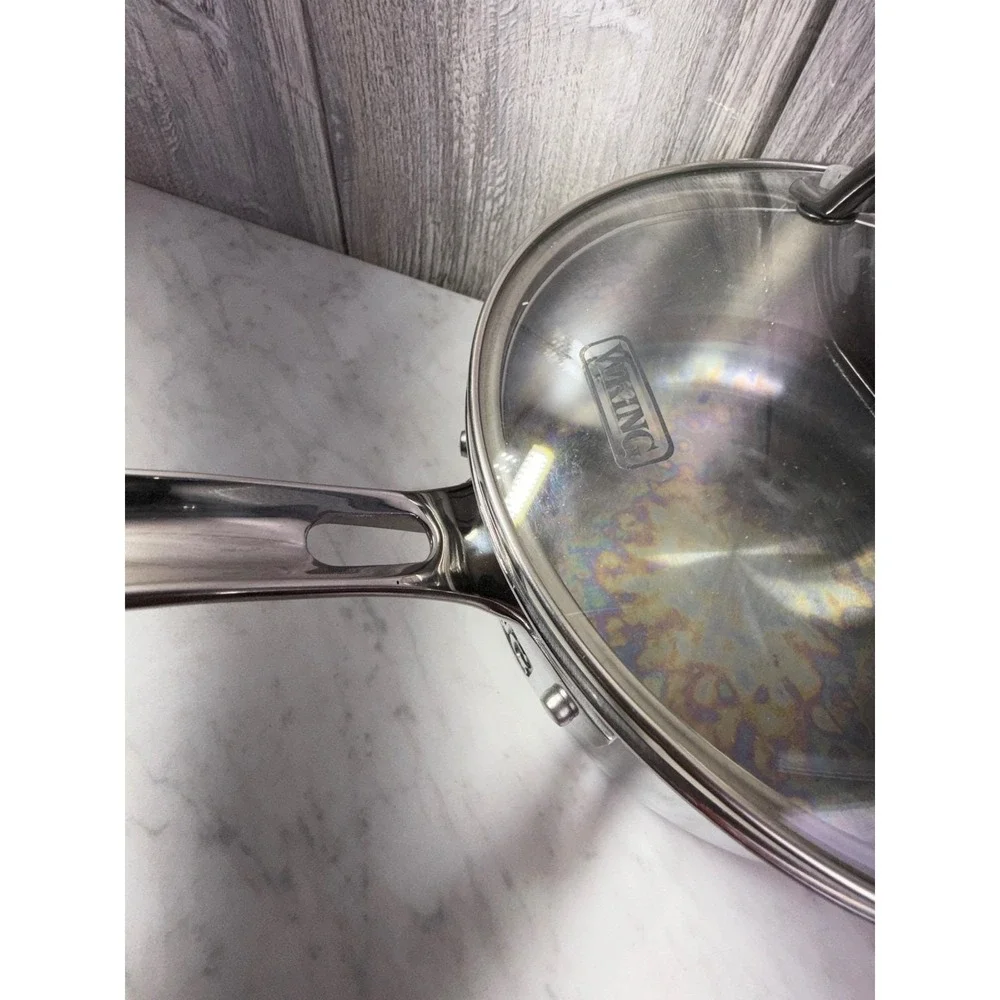 Viking 3-Ply Stainless Steel 2 Quart Saucepan  Glass Lid 40011-0122 Induction